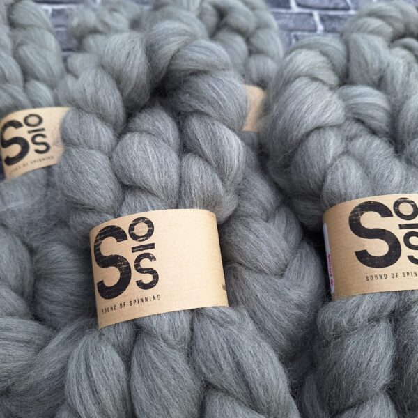 BLUE FACED LEICESTER wool top - Grey - Image 2