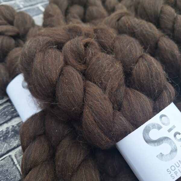 CORRIEDALE wool top - Brown - Image 2