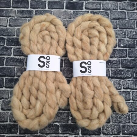 CORRIEDALE wool sliver - Dark Fawn