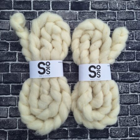 CHEVIOT wool sliver - White