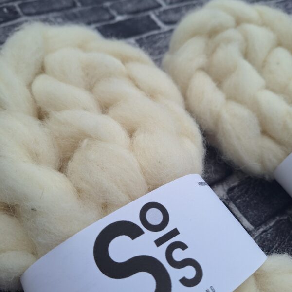 CHEVIOT wool sliver - White - Image 2