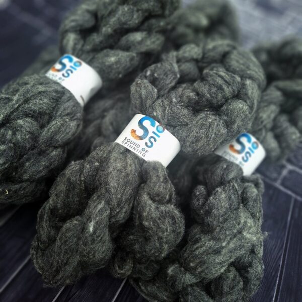 CHEVIOT wool sliver - Dark Grey - Image 3